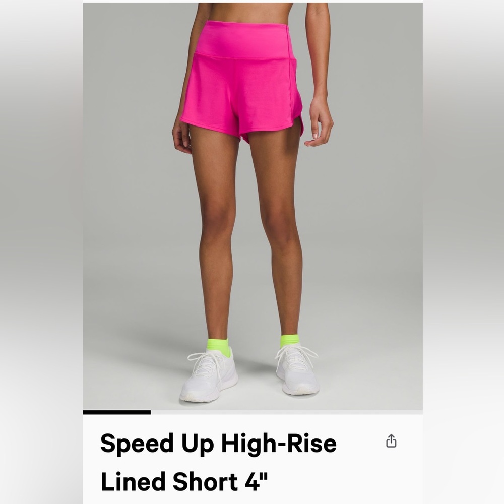 Lululemon Speed Up High Rise 4” short like new